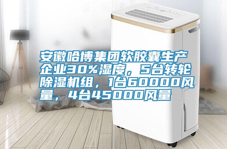 安徽哈博集團(tuán)軟膠囊生產(chǎn)企業(yè)30%濕度，5臺轉(zhuǎn)輪除濕機(jī)組，1臺60000風(fēng)量，4臺45000風(fēng)量