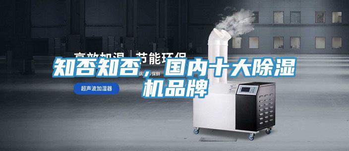 知否知否，國內(nèi)十大除濕機品牌
