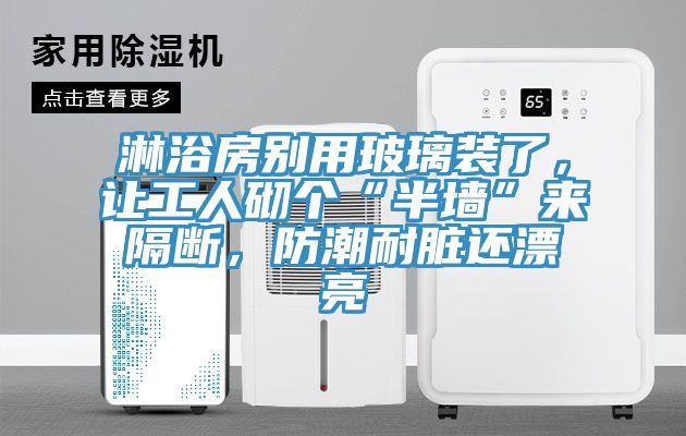 淋浴房別用玻璃裝了，讓工人砌個“半墻”來隔斷，防潮耐臟還漂亮